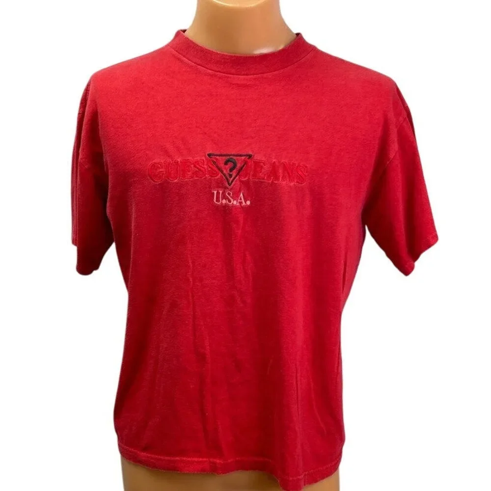 Vintage Guess Jeans Mens Large Short Sleeve Crew Neck 100% Cotton Tee Shirt